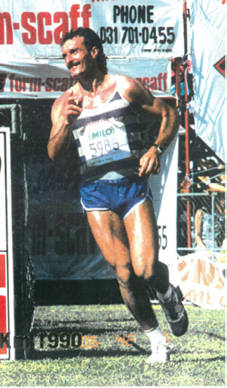 Frank da Ascencao completes the 1990 Comrades Marathon - 87.5km